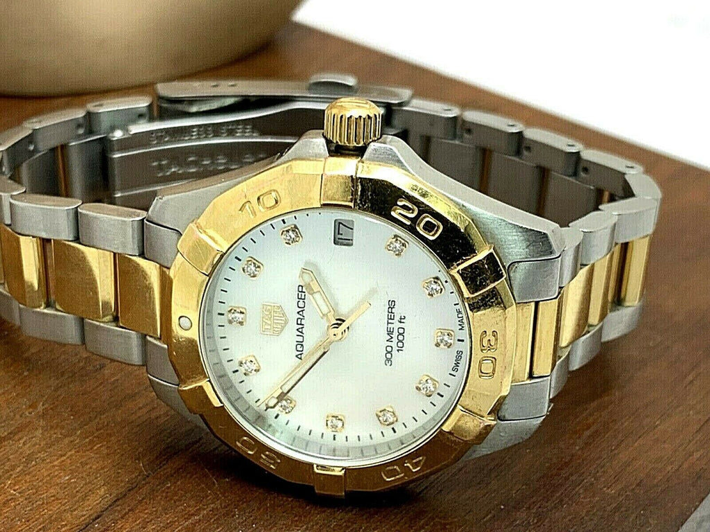 Tag Heuer Aquaracer White Mother of Pearl Dial Two Tone Steel Strap Watch for Women - WBD1322.BB0320 Buy Now By Tag Heuer