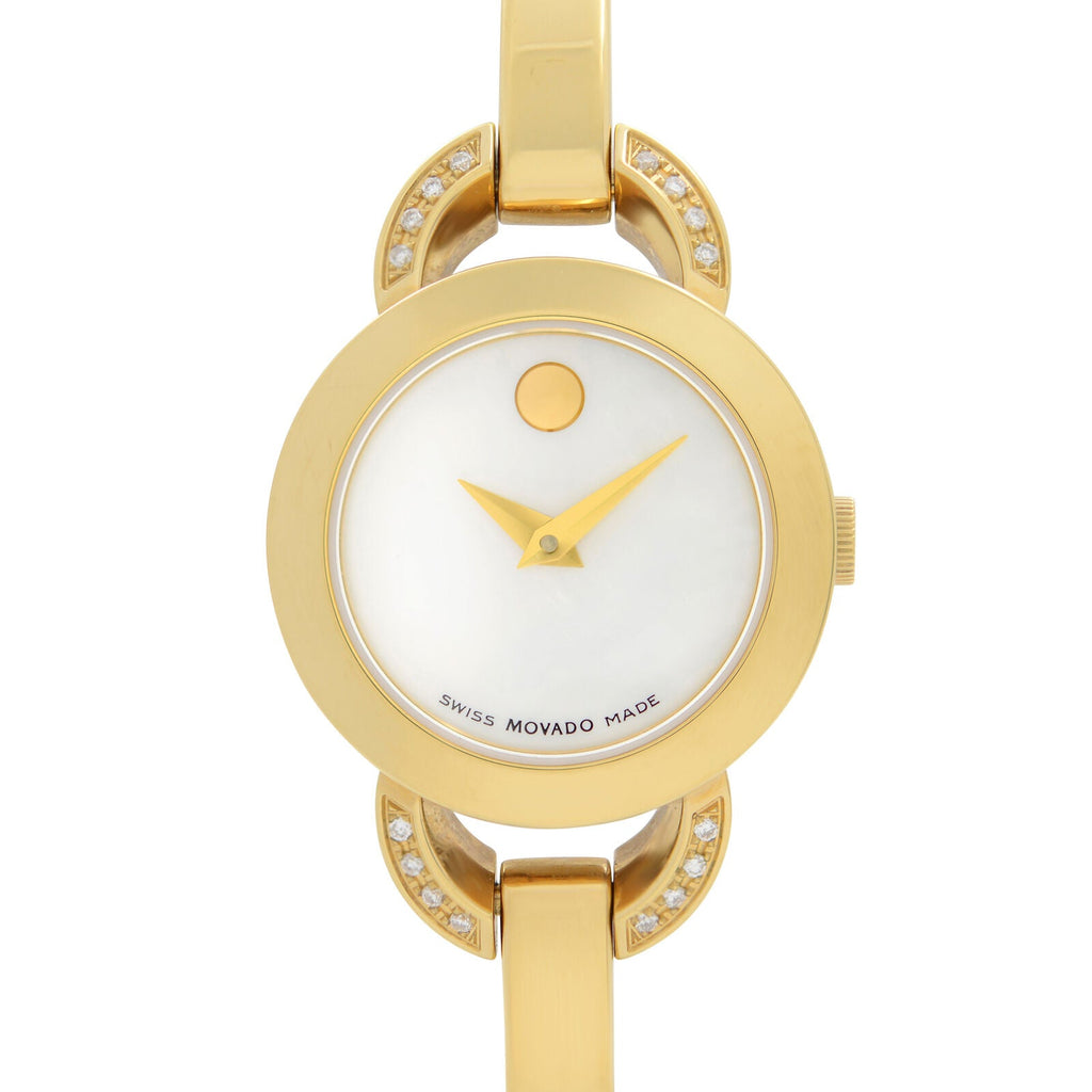 Movado Rondiro Mother of Pearl Dial Gold Steel Strap Watch For Women - 0606889 Buy Now By Movado