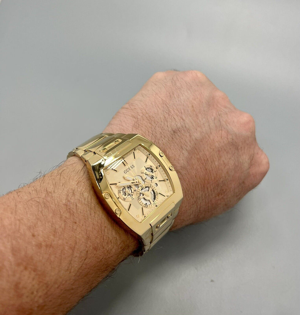 Guess Phoenix Multi Function Gold Dial Gold Steel Strap Watch for Men - GW0456G2 Buy Now By Guess