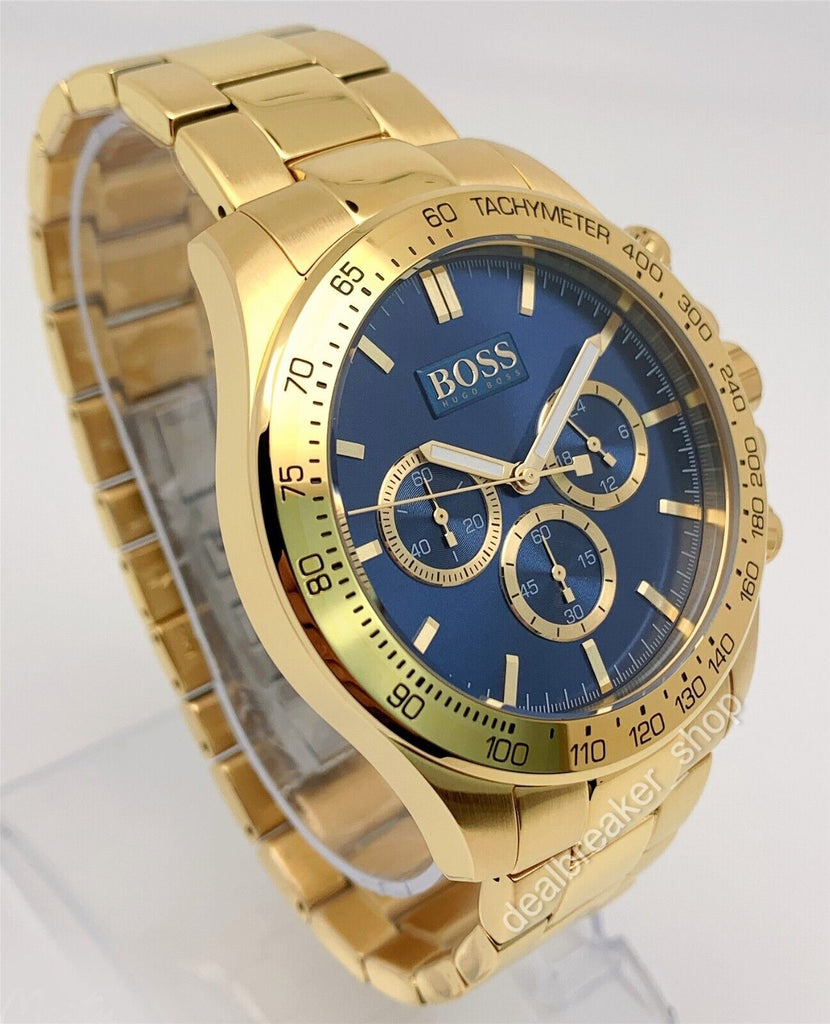 Hugo Boss Ikon Blue Dial Gold Steel Strap Watch for Men - 1513340 Buy Now By Hugo Boss