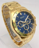 Hugo Boss Ikon Blue Dial Gold Steel Strap Watch for Men - 1513340 Buy Now By Hugo Boss