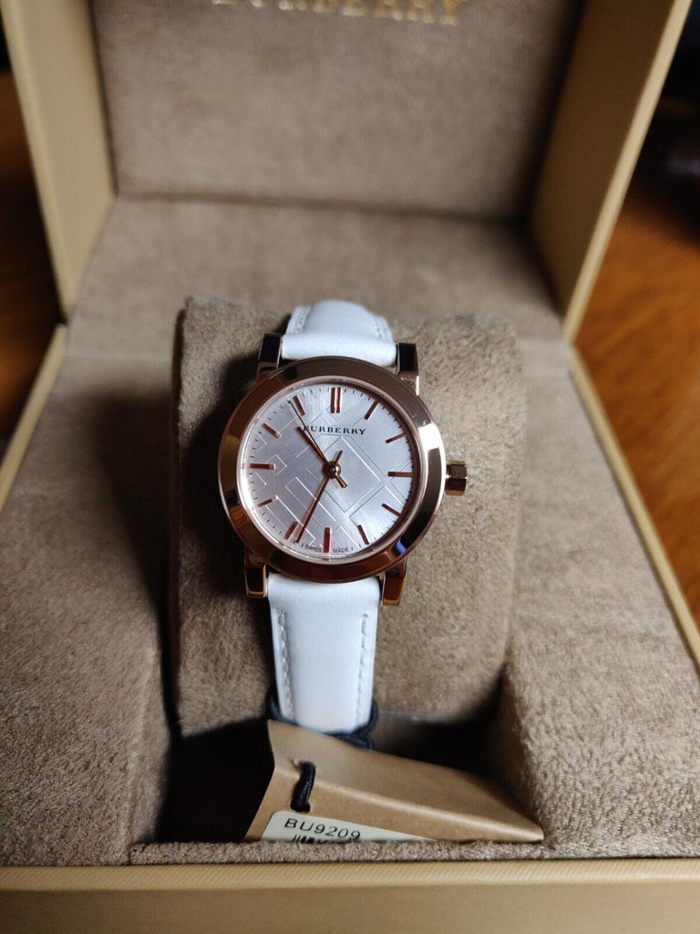 Burberry The City White Dial White Leather Strap Watch for Women - BU9209 Buy Now By Burberry