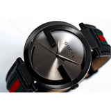 Gucci Interlocking G XL Black Dial Red & Green Leather Strap Watch For Men - YA133206 Buy Now By Gucci