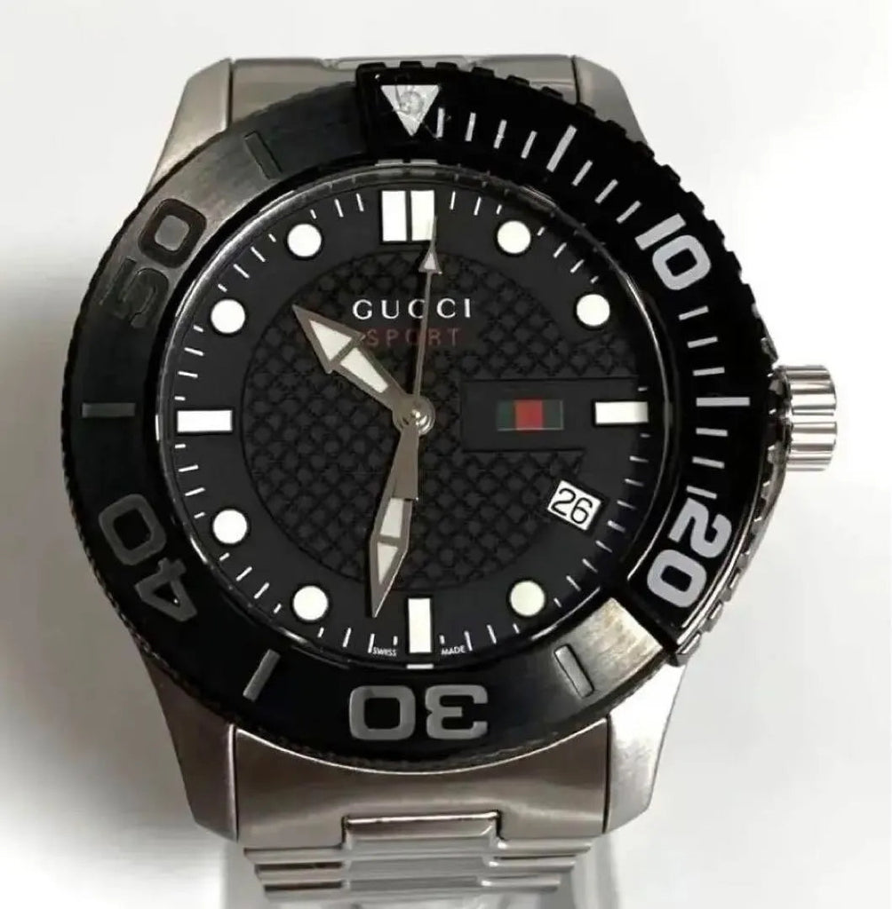 Gucci G Timeless Black Dial Silver Steel Strap Watch For Men - YA126249 Buy Now By Gucci