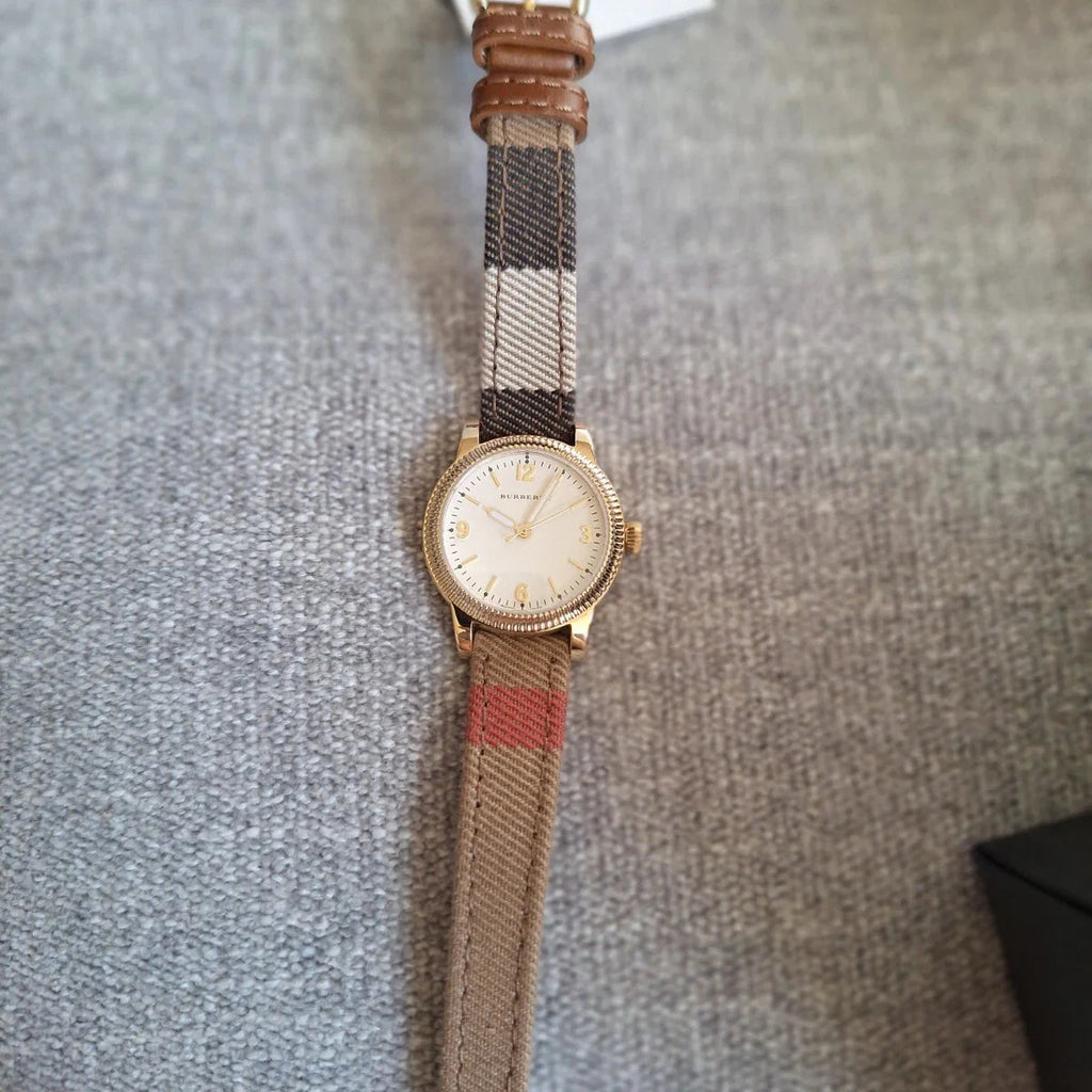 Burberry Utilitarian White Dial Multicolor Leather Strap Watch for Women - BU7851 Buy Now By Burberry