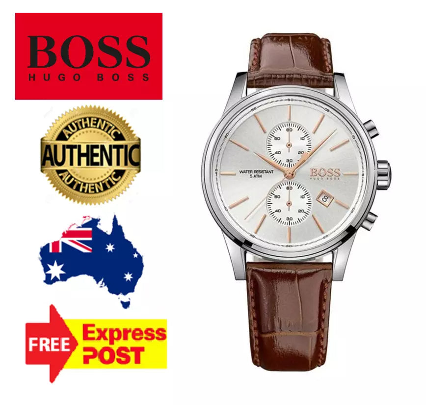 Hugo Boss Jet Chronograph Quartz Silver Dial Brown Leather Strap Watch For Men - HB1513280 Buy Now By Hugo Boss