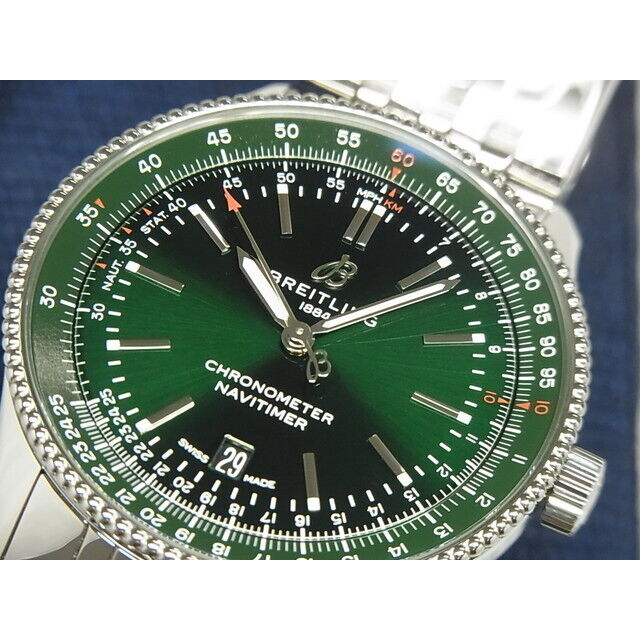 Breitling Navitimer Automatic 41mm Green Dial Silver Steel Strap Watch for Men - A17326361L1A1 Buy Now By Breitling