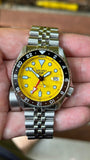 Seiko 5 Sport SKX GMT US Special Creation Automatic Yellow Dial Silver Steel Strap Watch for Men - SSK017K1 Buy Now By Seiko