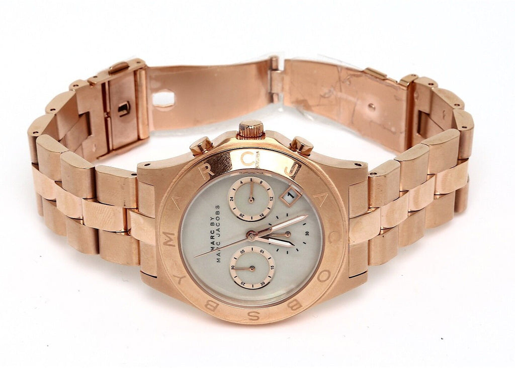Marc Jacobs Blade Chronograph Mother of Pearl White Dial Rose Gold Steel Strap Watch for Women - MBM8637 Buy Now By Marc Jacobs