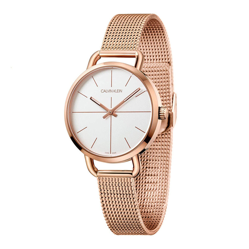 Calvin Klein Even White Dial Rose Gold Mesh Bracelet Watch for Women - K7B23626 Buy Now By Calvin Klein
