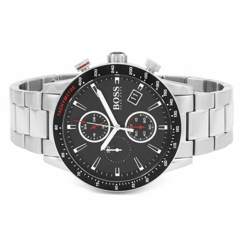 Hugo Boss Rafale Chronograph Black Dial Silver Steel Strap Watch for Men - 1513509 Buy Now By Hugo Boss