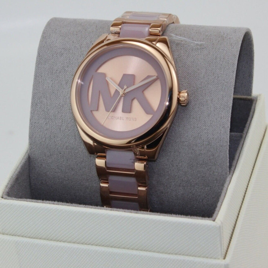Michael Kors Janelle Three Hand Rose Gold Dial Two Tone Steel Strap Watch For Women - MK7135 Buy Now By Michael Kors
