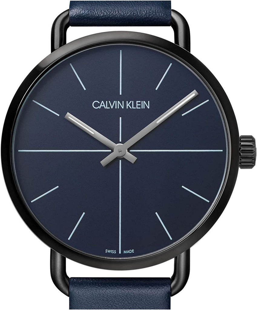 Calvin Klein Even Blue Dial Blue Leather Strap Watch for Men - K7B214VN Buy Now By Calvin Klein