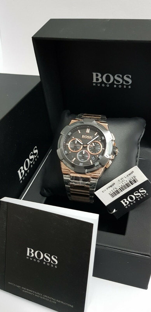 Hugo Boss Supernova Black Dial Two Tone Steel Strap Watch for Men - 1513358 Buy Now By Hugo Boss