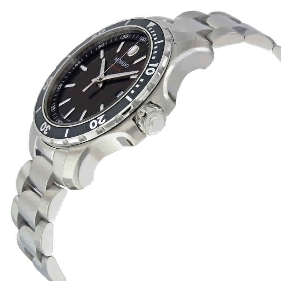 Movado Series 800 Black Dial Silver Steel Strap Watch For Men - 2600135 Buy Now By Movado