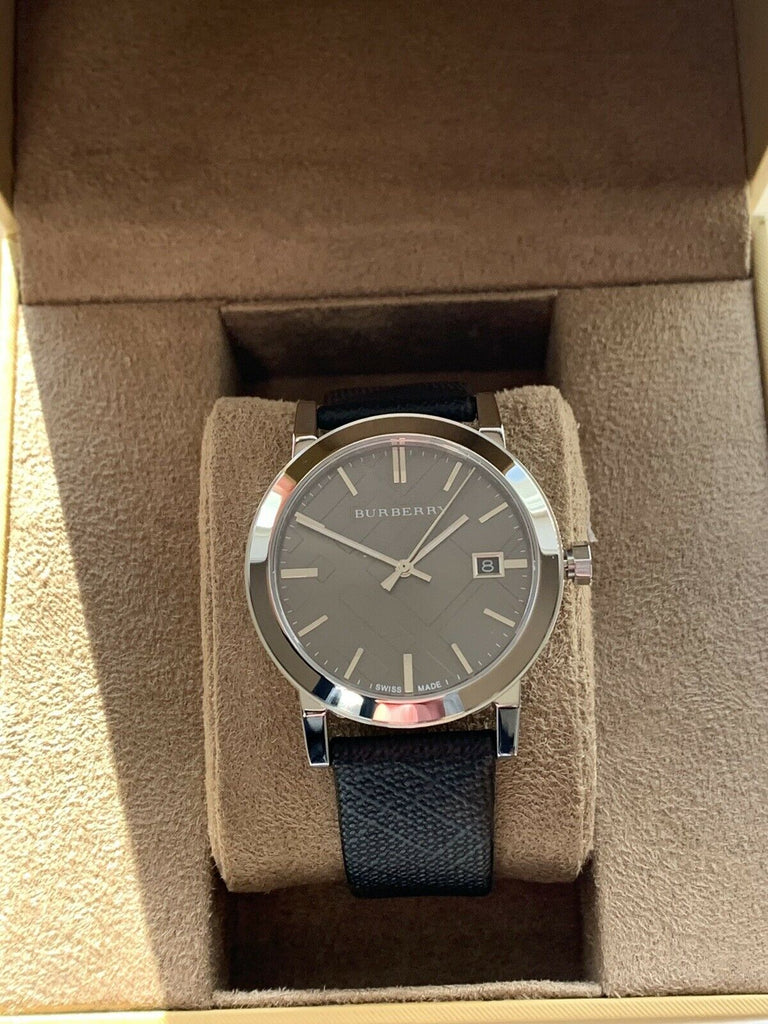 Burberry Heritage Grey Dial Black Leather Strap Watch for Men - BU9024 Buy Now By Burberry