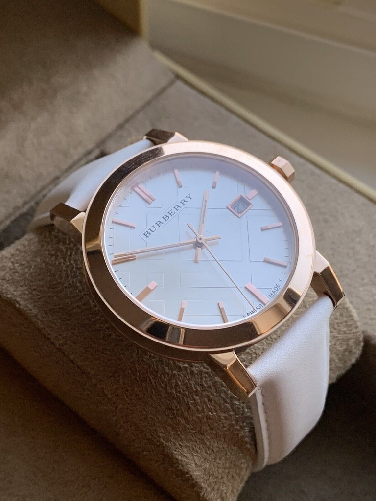 Burberry The City White Dial White Leather Strap Watch for Women - BU9012 Buy Now By Burberry