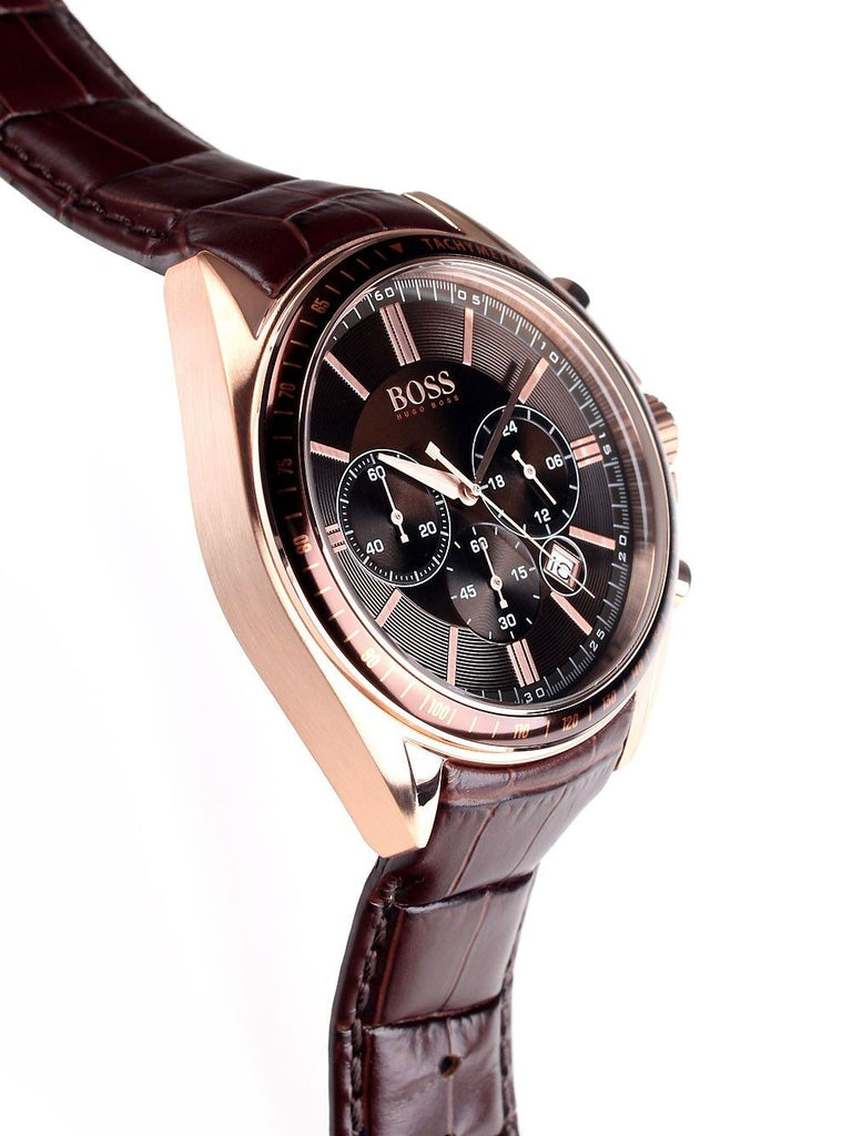 Hugo Boss Driver Sport Chronograph Brown Dial Brown Leather Strap Watch for Men - 1513093 Buy Now By Hugo Boss