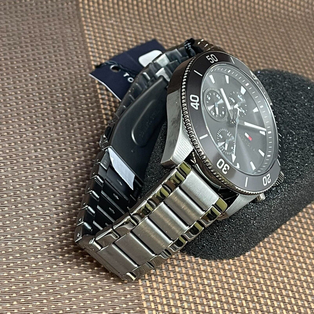 Tommy Hilfiger Larson Chronograph Grey Dial Silver Steel Strap Watch For Men - 1791918 Buy Now By Tommy Hilfiger