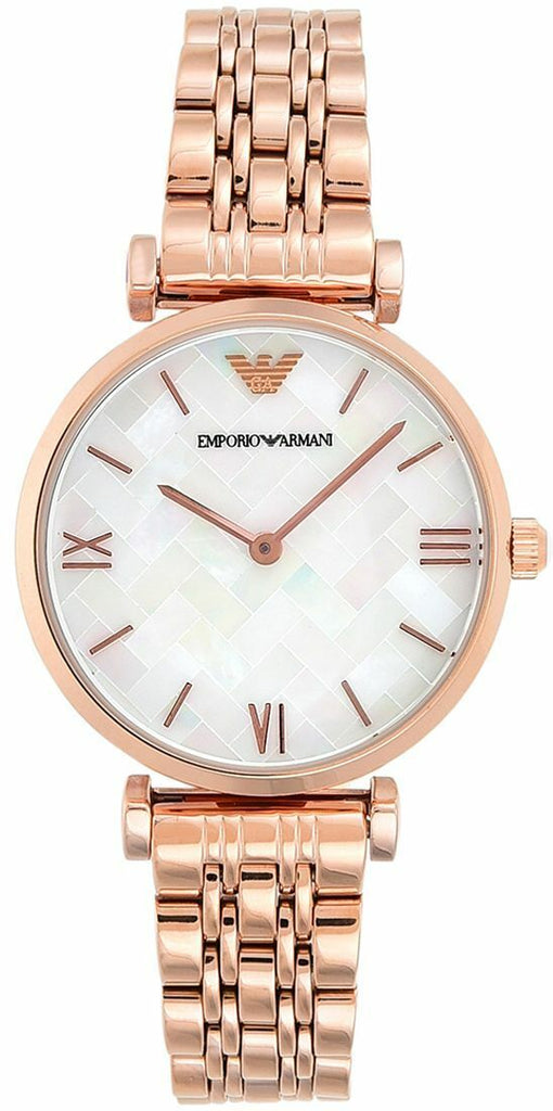 Emporio Armani Mother of Pearl Dial Rose Gold Steel Strap Watch For Women - AR11110 Buy Now By Emporio Armani