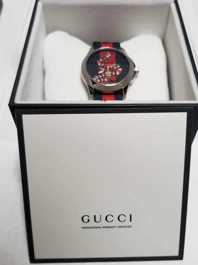 Gucci Le Marche Des Merveilles Blue Red Dial Blue Red Nylon Strap Unisex Watch - YA126493 Buy Now By Gucci