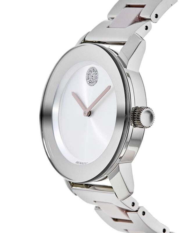 Movado Bold Silver Dial Two Tone Steel Strap Watch for Women - 3600702 Buy Now By Movado