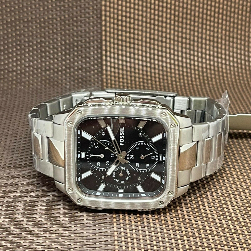 Fossil Inscription Multifunction Black Dial Silver Steel Strap Watch for Men - BQ2655 Buy Now By Fossil