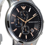 Emporio Armani Renato Chronograph Black Dial Two Tone Steel Strap Watch For Men - AR11165 Buy Now By Emporio Armani