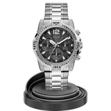 Guess Commander Chronograph Black Dial Silver Steel Strap Watch for Men - GW0056G1 Buy Now By Guess
