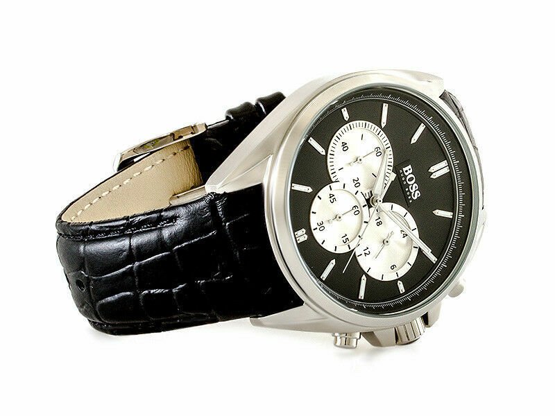 Hugo Boss Driver Black Dial Black Leather Strap Watch for Men - 1512879 Buy Now By Hugo Boss