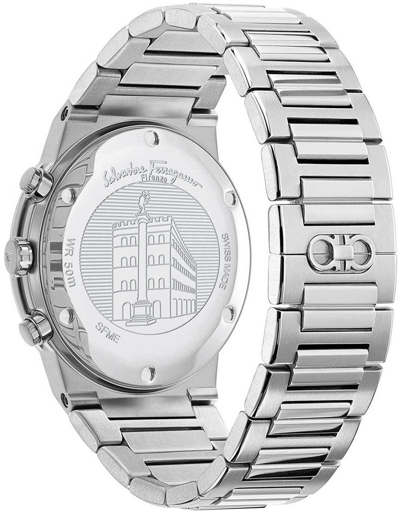Salvatore Ferragamo Sapphire Chrono Green Dial Silver Steel Strap Watch for Men - SFME00421 Buy Now By Salvatore Ferragamo
