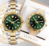 Versace Hellenyium Quartz Green Dial Two Tone Steel Strap Watch For Men - VE3A00720 Buy Now By Versace