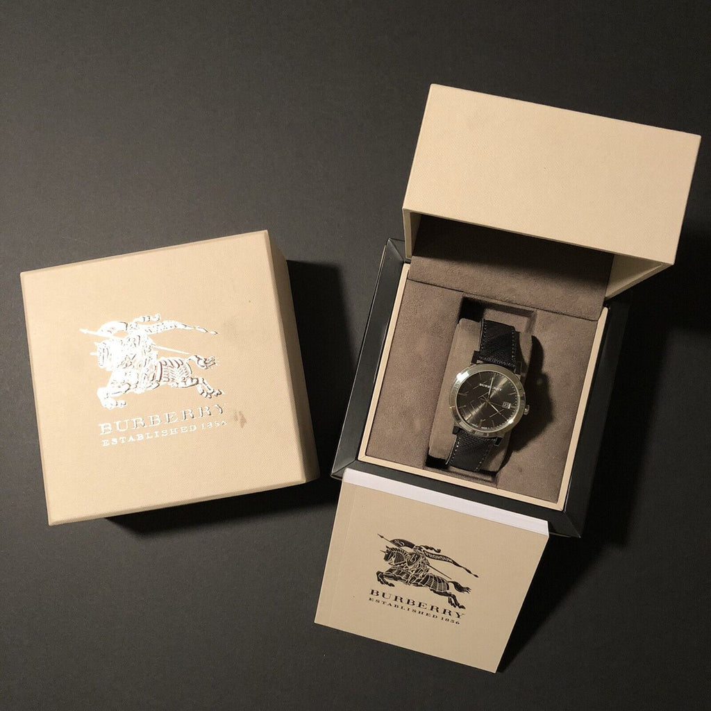 Burberry The City Grey Dial Black Leather Strap Watch for Men - BU9030 Buy Now By Burberry