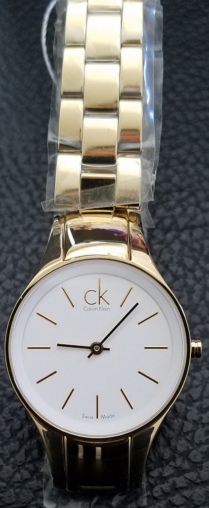 Calvin Klein Simplicity White Dial Gold Steel Strap Watch for Women - K4323212 Buy Now By Calvin Klein