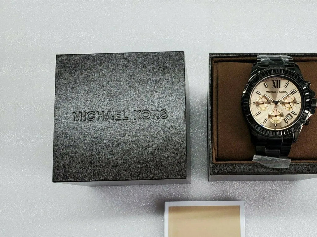 Michael Kors Everest Quartz Rose Gold Dial Black Steel Strap Watch For Women - MK5872 Buy Now By Michael Kors