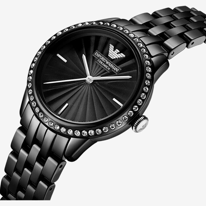 Emporio Armani Ceramica Crystals Black Dial Black Ceramic Strap Watch For Women - AR1478 Buy Now By Emporio Armani