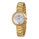 Tissot Flamingo Mother of Pearl White Dial Gold Steel Strap Watch For Women - T094.210.33.111.00 Buy Now By Tissot