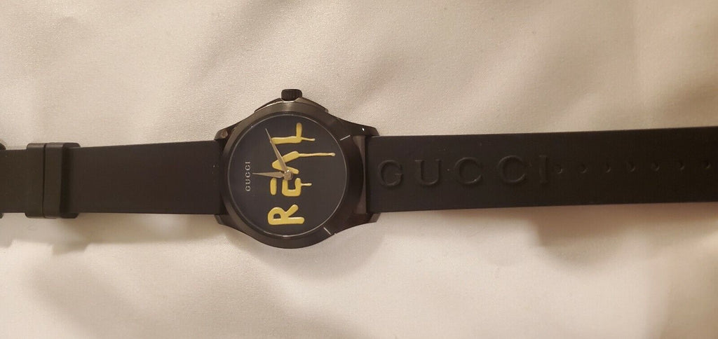 Gucci G Timeless Ghost Black Dial Black Rubber Strap Unisex Watch - YA1264017 Buy Now By Gucci