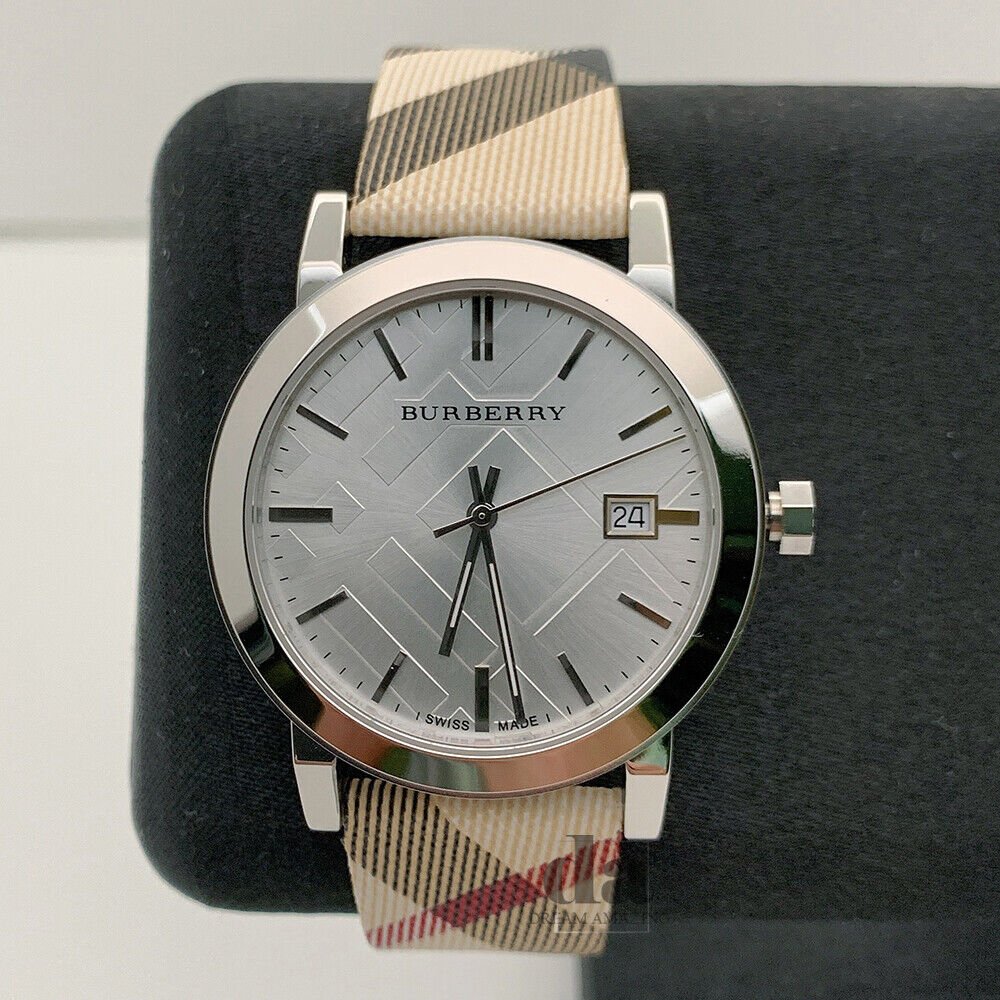 Burberry The City Nova Silver Dial White Leather Strap Watch for Women - BU9022 Buy Now By Burberry