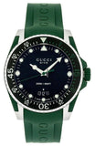 Gucci Dive Black Dial Green Rubber Strap Watch For Men - YA136310 Buy Now By Gucci
