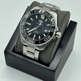 Tag Heuer Aquaracer Black Dial Silver Steel Strap Strap Watch for Men - WAY201A.BA0927 Buy Now By Tag Heuer