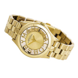 Marc Jacobs Henry Transparent Gold Dial Gold Steel Strap Watch for Women - MBM3338 Buy Now By Marc Jacobs