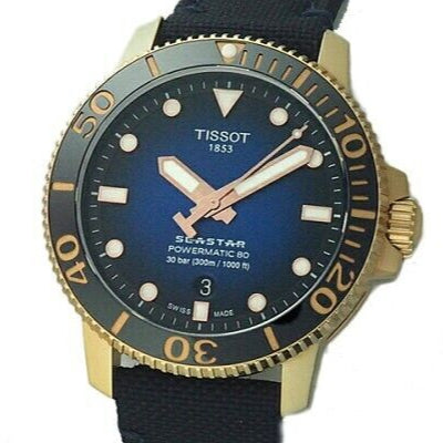 Tissot Seastar 1000 Powermatic 80 Blue Dial Blue Nylon Strap Watch for Men - T120.407.37.041.00 Buy Now By Tissot