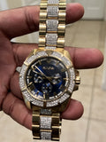 Bulova Crystal Collection Blue Dial Gold Steel Strap Watch for Men - 98C128 Buy Now By Bulova