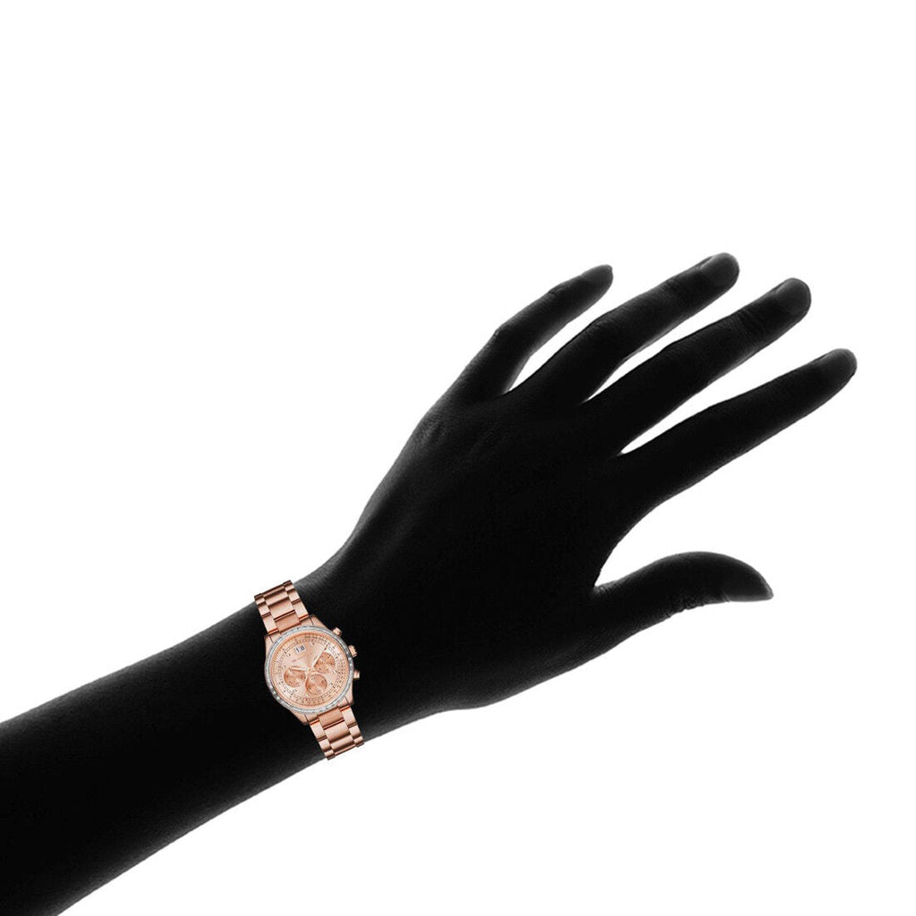 Michael Kors Brinkley Rose Gold Dial Rose Gold Steel Strap Watch for Women - MK6204 Buy Now By Michael Kors