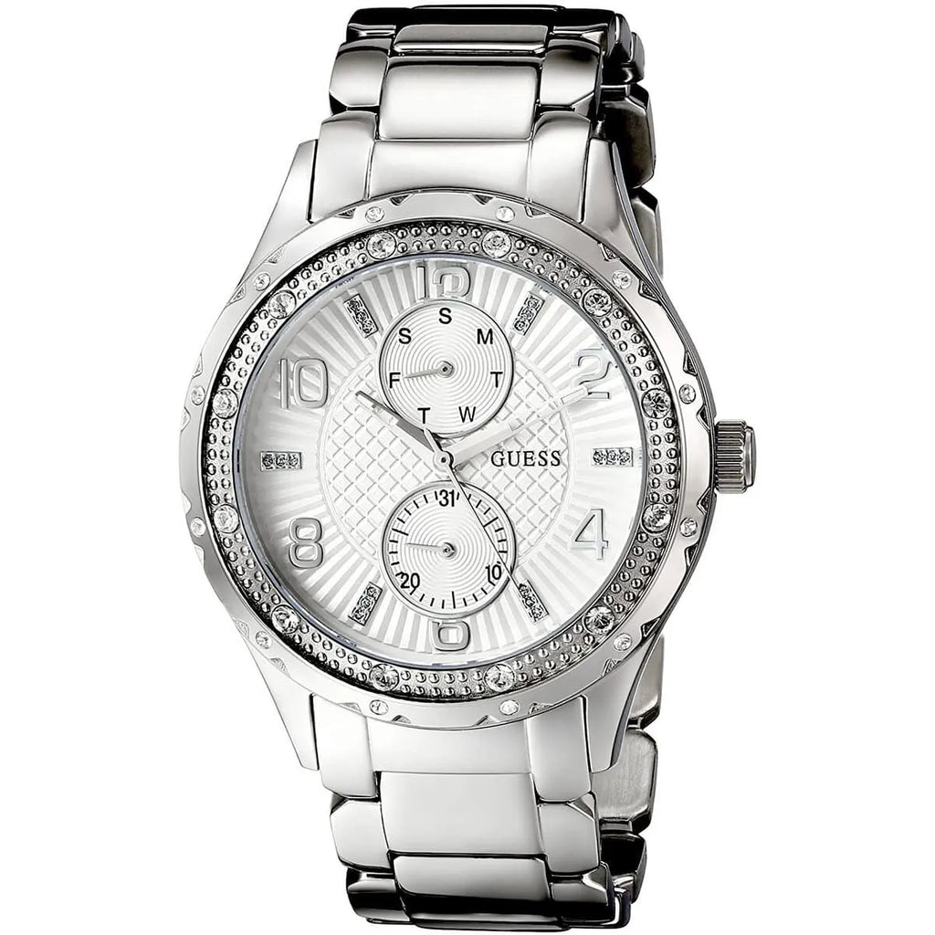 Guess Siren White Dial Silver Steel Strap Watch for Women - W0442L1 Buy Now By Guess