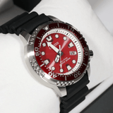 Citizen Eco Drive Promaster Marine Red Dial Black Rubber Strap Watch For Men - BN0159-15X Buy Now By Citizen