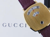 Gucci Grip Quartz Yellow Gold Dial Maroon Leather Strap Watch For Women - YA157405 Buy Now By Gucci