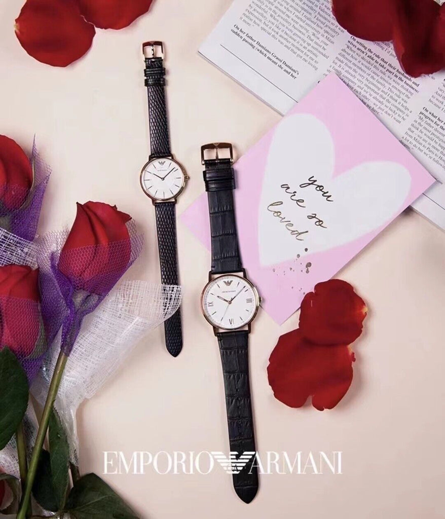 Emporio Armani Kappa Quartz White Dial Black Leather Strap Watch For Men - AR80015 Buy Now By Emporio Armani