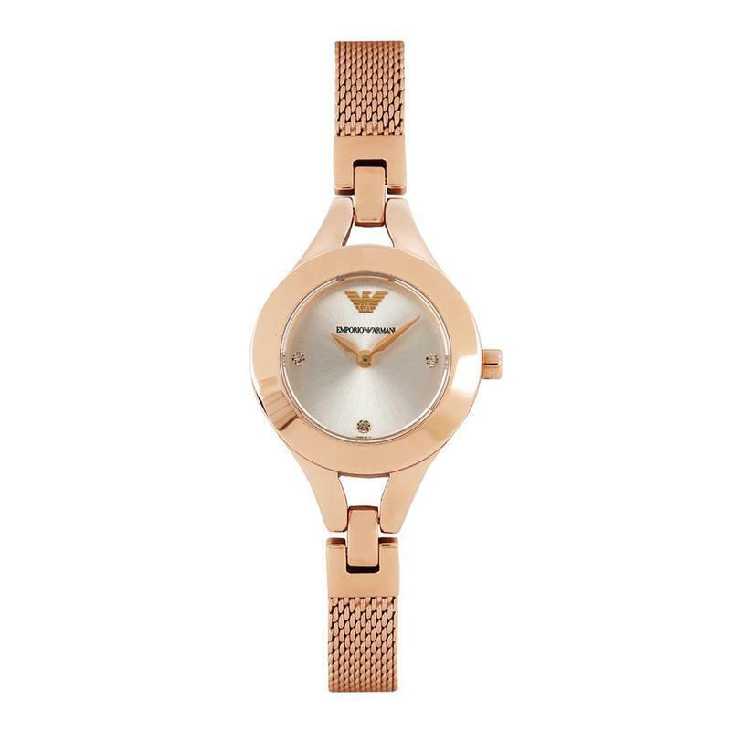 Emporio Armani Chiara Silver Dial Rose Gold Steel Strap Watch For Women - AR7362 Buy Now By Emporio Armani